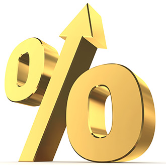 Percent interest rate risk symbol