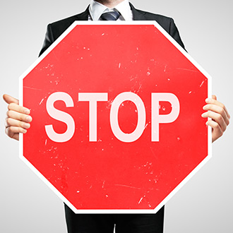 Stop sign to represent trading stop orders